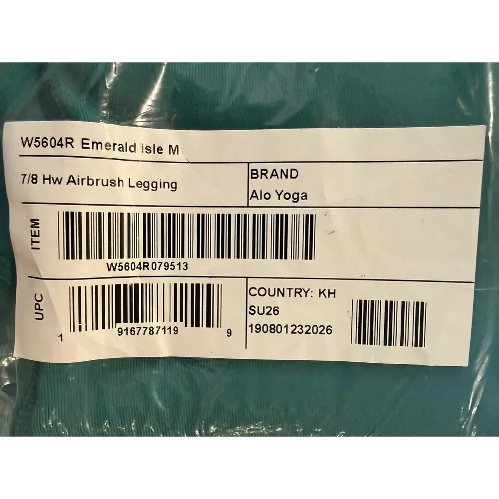 NWT - Alo Yoga Airbrush 7/8 High-Waist Leggings - Emerald Isle - Size M